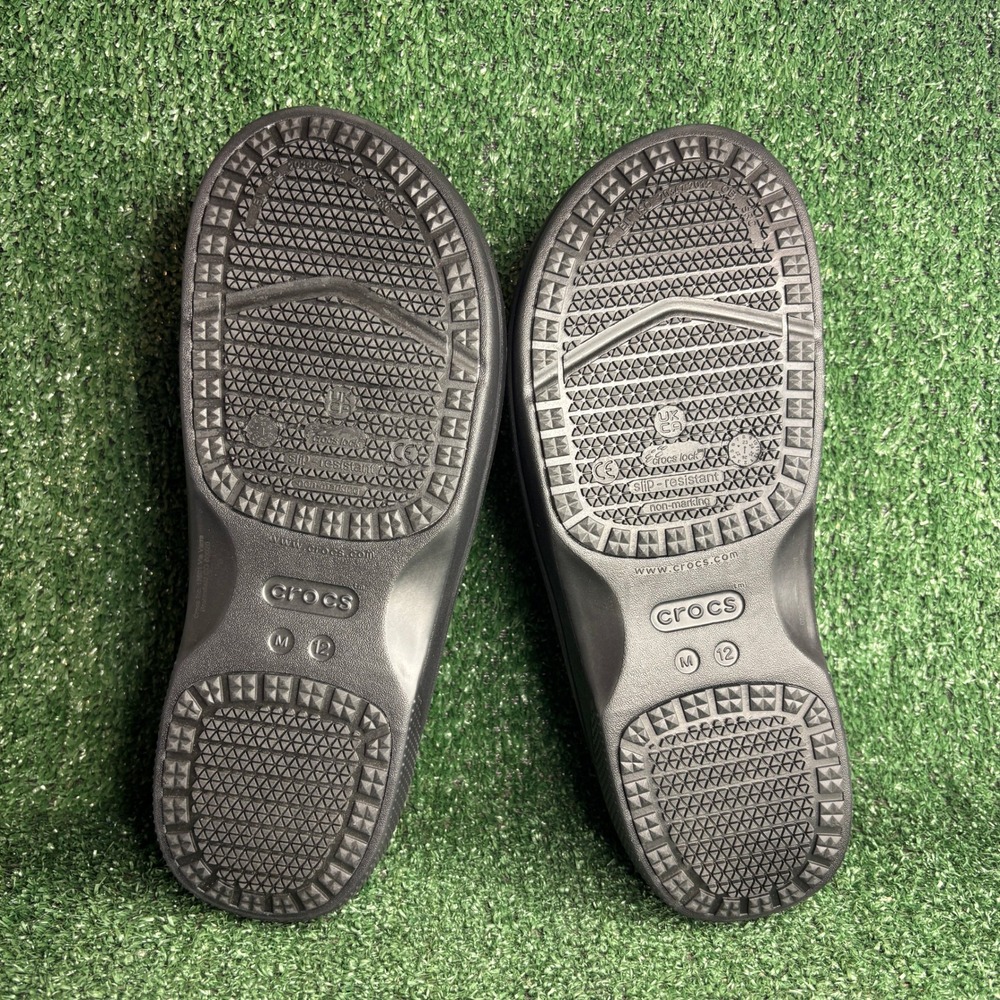 NEW Crocs On-The-Clock Slip On Resistant Work Comfort Clog Shoes Black Mens 12 - Picture 7 of 9